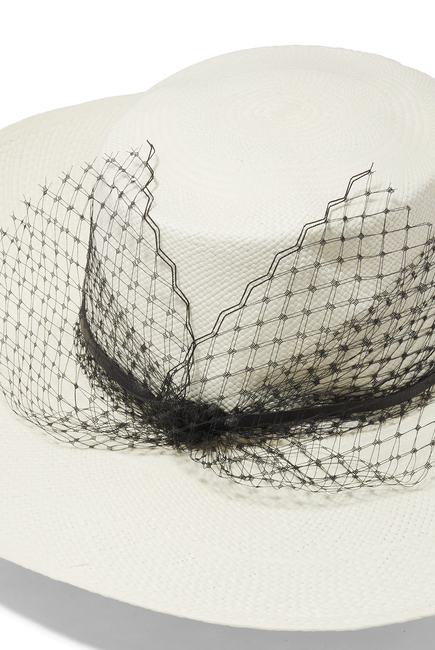 Glamour Frayed Cordovan Long Brim Hat